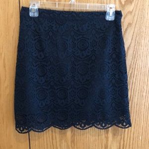 Hollister Navy Blue Lace Skirt